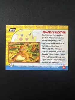 Pokemon Topps Pikachu's Vacation #42 Holo Black Logo Vintage - Image 4