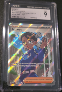 Pokemon Amarys 132/131 Sv: Prismatic Evolutions Ultra Rare Holo CGC 9 EN - Image 1