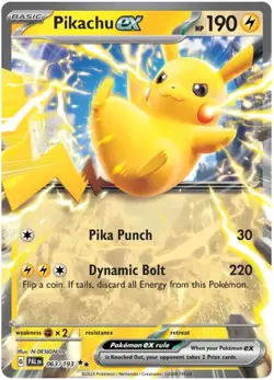 PIKACHU EX 063/193 PALDEA EVOLVED POKEMON (DOUBLE RARE, NM) - JUL3-25 - Image 1