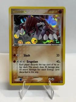Pokemon 2005 EX Emerald 14/106 Groudon Reverse Holo Stamped English NM - Image 1
