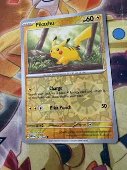 Pikachu 025/165 Cosmos Holo Rare Swirl Scarlet & Violet 151 Costco Pokemon NM - Image 1