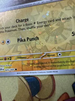 Pikachu 025/165 Cosmos Holo Rare Swirl Scarlet & Violet 151 Costco Pokemon NM - Image 2