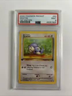 Pokemon TCG Dratini 1st Edition 53/82 Team Rocket PSA 9 2000 Pokemon Rocket - Image 1