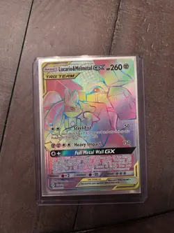 Pokemon Lucario & Melmetal GX TAG TEAM Full Art Secret Rare Holo 224/214 - Image 1