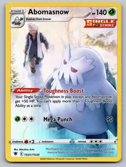 Abomasnow TG01/TG30 Holo Astral Radiance Trainer Gallery Pokemon NM - Image 1
