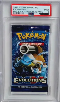 PSA 9 2016 Blastoise Pokemon Evolutions XY Booster Foil Pack Graded Mint Sealed - Image 1
