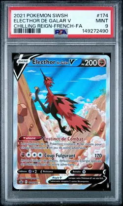 Carte Pokemon Electhor de Galar-V 174/198 Holo Regne de Glace PSA 9 ✨ - Image 2