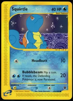 Pokemon Squirtle 132/165 Expedition Base Set E-Reader Non-Holo WOTC TCG LP - Image 1