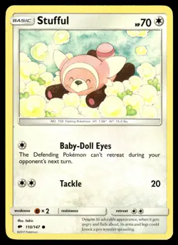 Stufful 110/147 Common Burning Shadows Pokemon NM - Image 1