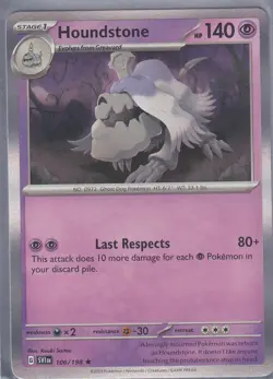 Pokemon SV1 EN Scarlet&Violet Houndstone 106/198 Rare Holo GE-103 - Image 1