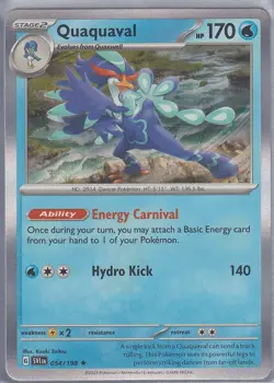 Pokemon SV1 EN Scarlet&Violet Quaquaval 054/198 Rare Holo GE-111 - Image 1