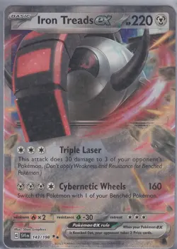 Pokemon SV EN Scarlet&Violet Iron Treads EX 143/198 Rare Holo GE-113 - Image 1
