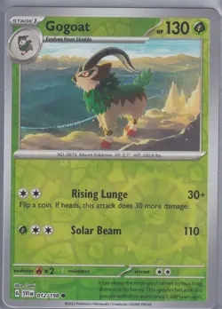 Pokemon SV1 EN Scarlet&Violet Gogoat 012/198 Rare Reverse Holo/Foil GE-109 - Image 1