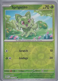 Pokemon SV1 EN Scarlet&Violet Sprigatito 013/198 Rare Reverse Holo / Foil GE-107 - Image 1