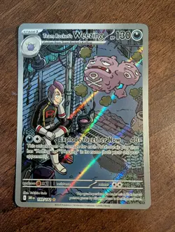 Pokemon TCG Team Rocket's Weezing 199/182 Destined Rivals Illustration Rare - Image 1