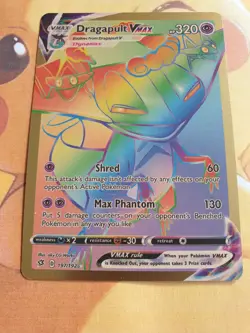 Dragapult VMAX Rainbow Secret Rebel Clash Gold 197/192 ⚡CUST0M DISPLAY Card⚡ - Image 3
