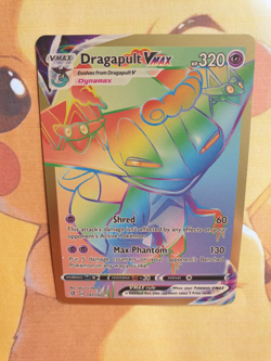 Dragapult VMAX Rainbow Secret Rebel Clash Gold 197/192 ⚡CUST0M DISPLAY Card⚡ - Image 4