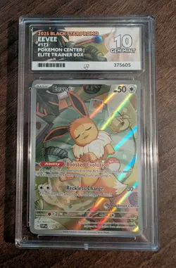 Eevee SVP173 Pokemon Center ETB Promo Prismatic Evolutions ACE 10 Gem Mint - Image 1