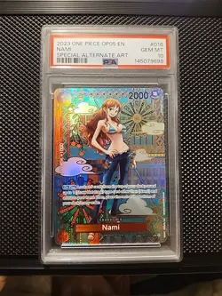 One Piece CCG Nami Manga Alternate Art OP01-016 PSA 10 - Image 1