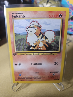 Pokemon Growlithe 1st Edition Base Set Uncommon 028/102 60 HP Regular Basic Card - Image 1