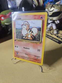 Pokemon Growlithe 1st Edition Base Set Uncommon 028/102 60 HP Regular Basic Card - Image 3