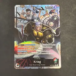 Krieg OP15-001 Alt Art Foil Leader Card One Piece Adventure on Kami’s Island NM - Image 1