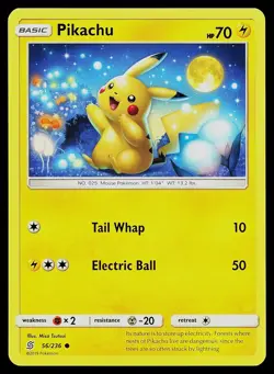 Pokemon Card Unified Minds Pikachu 56/236 Common - Image 1