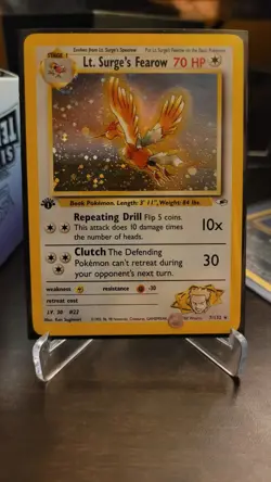 LT. SURGE'S FEAROW, MINT/NM, Holo 1ST EDITION, 7/132, Pokemon - Image 1