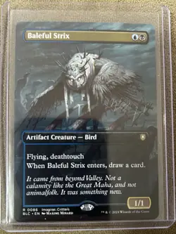 MTG Baleful Strix - Borderless, NM-Mint, English Commander: Bloomburrow - Image 1