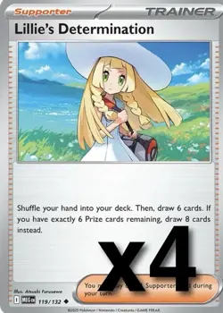 4x Lillie's Determination x4 - ME01 - Uncommon - Pokemon TCG Playset - Image 1