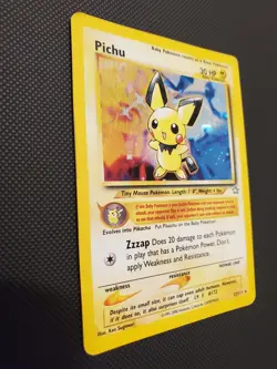 Pokemon Pichu TCG 12/111 Unlimited Holo Rare Neo Genesis HP/DMG (Swirl) - Image 3