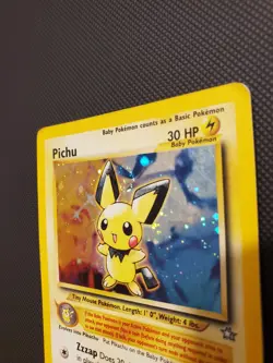 Pokemon Pichu TCG 12/111 Unlimited Holo Rare Neo Genesis HP/DMG (Swirl) - Image 4