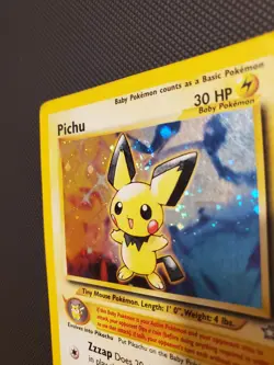 Pokemon Pichu TCG 12/111 Unlimited Holo Rare Neo Genesis HP/DMG (Swirl) - Image 5