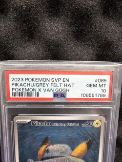 Pokemon Pikachu with Grey Felt Hat Promo 85 Scarlet & Violet PSA 10 2023 - Image 3