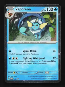 Vaporeon SVP 168 English Pokemon Card TCG - Image 1