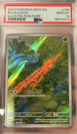 2023 POKEMON MEW EN-151 ILLUSTRATION RARE #166 BULBASAUR PSA 10 - Image 1