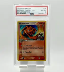 PSA 8 Charmeleon 28/108 Power Keepers Reverse Foil Pokemon Vintage Rare Graded - Image 1