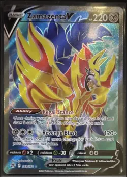 The Pokemon Company Zamazenta V 163/172 Brilliant Stars Ultra Rare Holo 220 HP - Image 1