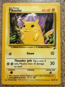 PIKACHU 87/130 C BASE SET 2 POKEMON NM/M - Image 1
