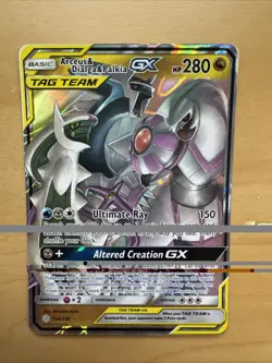 Pokemon Cosmic Eclipse Arceus & Dialga & Palkia GX 156/236 Ultra Rare Holo - Image 1