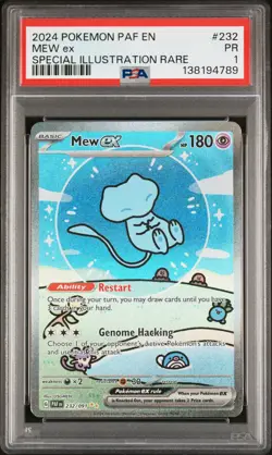 Pokemon Paldean Fates Bubble Mew EX 232/091 Illustration Rare PSA 1 (POP 18) - Image 1