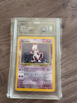 Pokemon TCG Mewtwo Holo Rare Card 10/102 Base Set WOTC TAG 8 NM-MT - Image 1