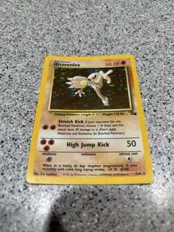 Pokemon TCG Hitmonlee Fossil 7/62 Holo Rare Unlimited 1999 60 HP Basic - Image 1