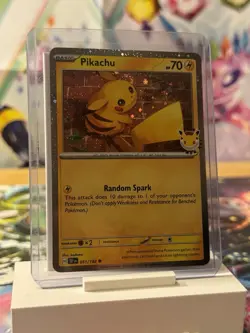 Pikachu Pokemon Day 2026 Promo Cosmo Holo w Swirl NM - Image 1