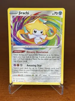 Pokemon TCG Jirachi 119/185 Swsh04 Vivid Voltage Amazing Rare Holo - Image 1