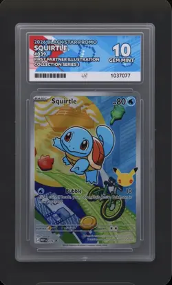Pokemon Squirtle MEP 039 ACE 10 Gem Mint First Partner Illustration Promo 30th - Image 1