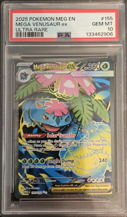 Pokemon TCG Mega Venusaur ex 155/132 ME01 Ultra Rare Holo Full Art PSA 10 - Image 1