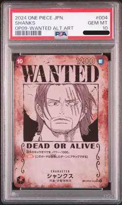 PSA10 Shanks OP09-004 Wanted Emperors in the New World ONE PIECE Japanese 2024 - Image 1