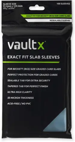 Vault X Graded Trading Card Slab Sleeves, Exact Fit BGS 100 pack, Clear - Image 1