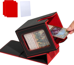 Premium PU Leather Card Deck Box for TCG - MTG Commander Display with Window, Ho - Image 1
